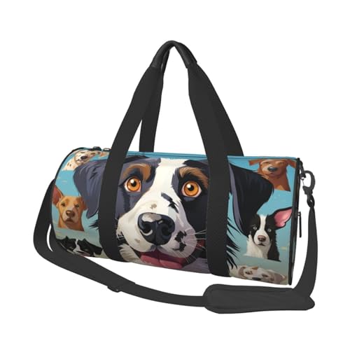 the dog breed Reisetasche für Damen und Herren, Turnbeutel, große Reisetasche, Wochenendtasche, Übernachtungstasche mit Schultergurt, Schwarz, Einheitsgröße, Schwarz , Einheitsgröße von LZQPOEAS