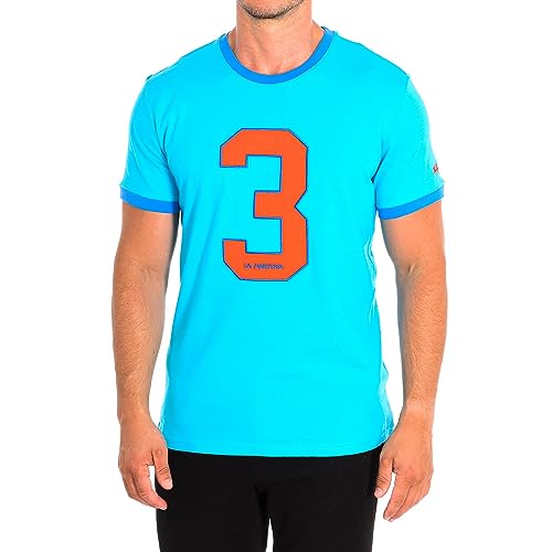 La Martina - Herren-T-Shirt mit kurzem Arm aus Baumwolle im Regular Fit, Scuba Blue, Man von La Martina