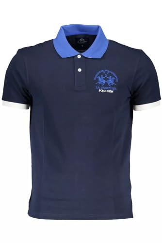 La Martina Schickes Herren Poloshirt mit kontrastierenden Details, Blau, Mittel von La Martina