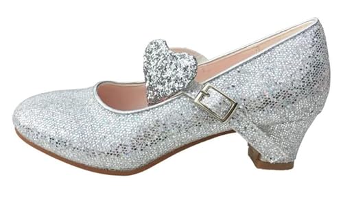 La Senorita Prinzessinnen Schuhe Glitzer ELSA Frozen Spanische Flamenco Schuhe Silber von La Senorita