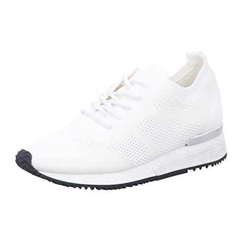 La Strada 1905752 - Damen Schuhe Sneaker - 4504-white-knitted, Größe:37 EU von La Strada