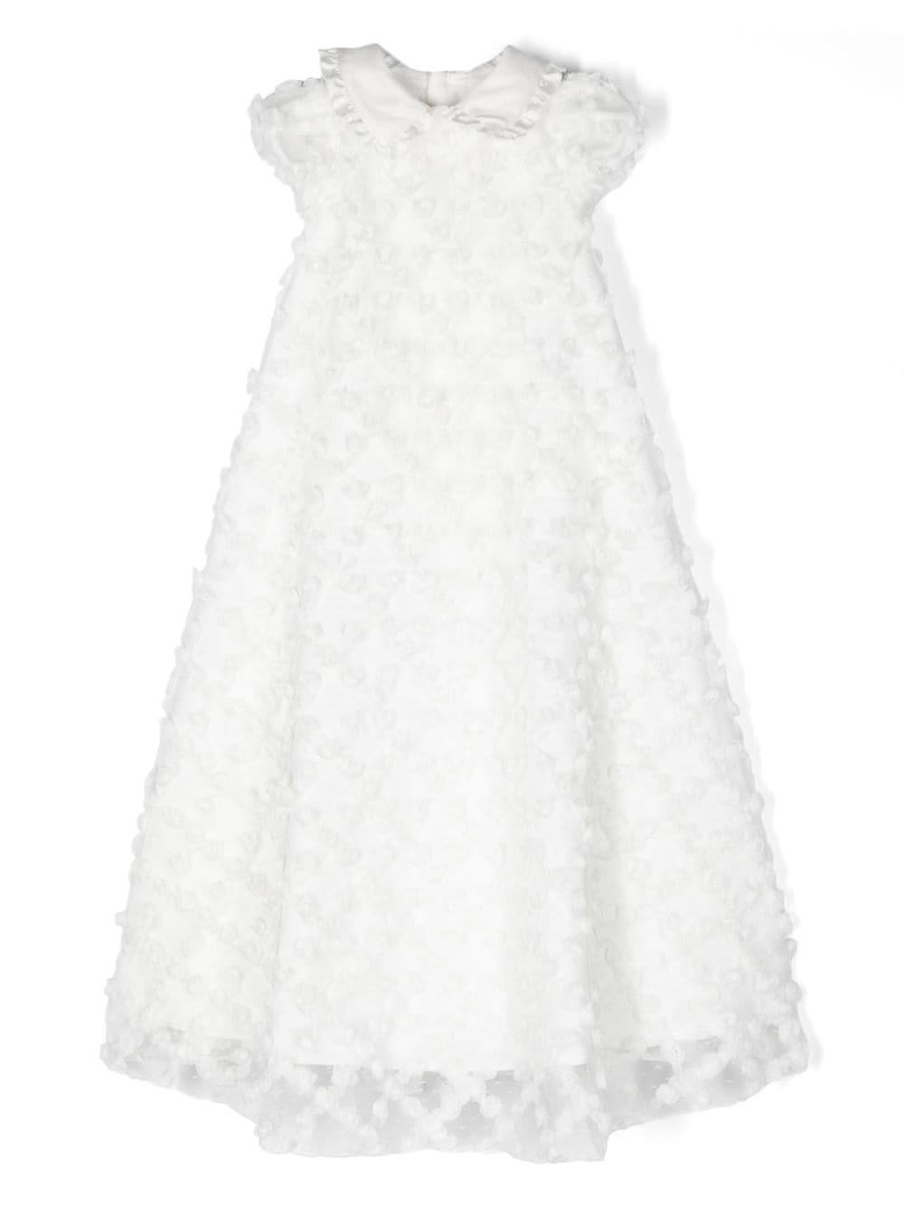 La Stupenderia Point-d'Esprit-Kleid mit Blumenspitze - Weiß von La Stupenderia