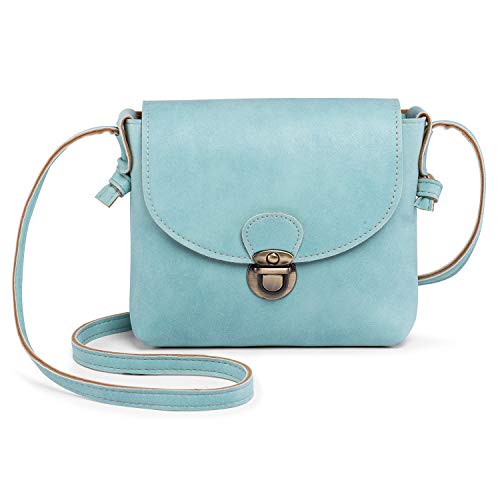 LaRechor Kleine Umhängetasche Damen mit Sicher Schloss Vegan Leder Handtasche Mini Fraue Tasche Licht Vintage - Grün von LaRechor