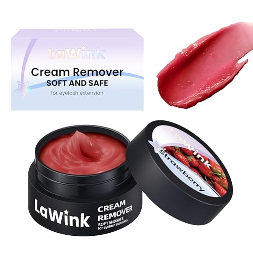 LaWink Wimpernkleber Entferner Cream Wimpernverlängerungslöser Wimpernkleber Lösemittel wimpern extension Entferner Remover Cream Wimpernverlängerung Klebstoffentferner 5ml Erdbeere von LaWink