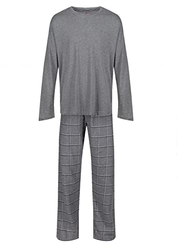 Hanes Herren-Schlafanzug, gestrickt, Flanell-Hose, PJ-Sets, Größe S-XXL, Hanes Schlafanzug, Grau/Grau, L von Label Cutters