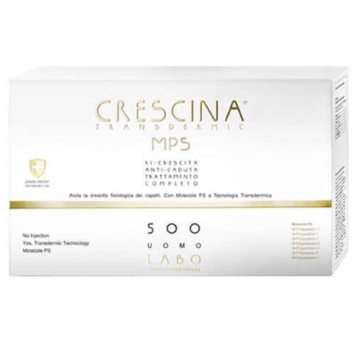 Labo Crescina Transfermic MPS Komplettbehandlung Wachstum + Anti-Haarausfall 500 Haarpflege für Herren 10 + 10 Ampullen von CRESCINA