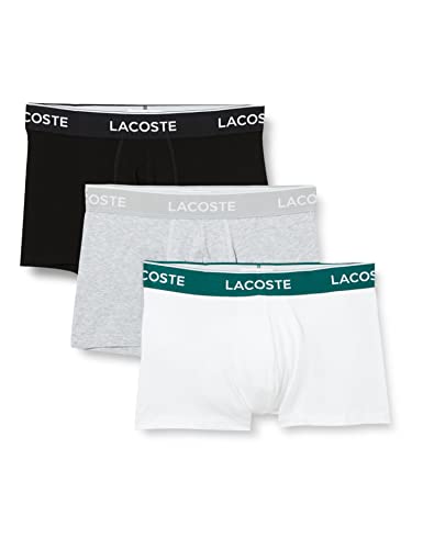 Lacoste Herren 5H3389 Boxershorts, Noir/Blanc-Argent Chine, XL (3er Pack) von Lacoste