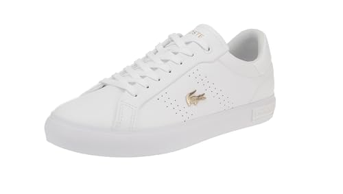 Lacoste Herren Low-Top Sneaker T-Clip 0120 2 SMA, Männer Halbschuhe,schnürschuhe,schnürer,Business,Freizeit,WHT/GLD (216),37 EU / 4 UK von Lacoste