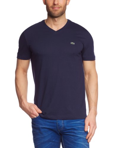 Lacoste Herren TH2036-00 T-Shirt, Blau (Navy Blue 166), Medium (Herstellergröße: 4) von Lacoste