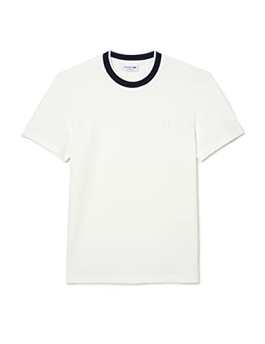 Lacoste Herren Th7282 Turtle Neck T-Shirt, Flour/Navy Blue, M von Lacoste