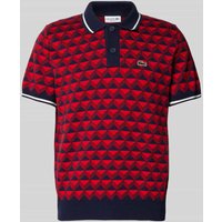 Lacoste Regular Fit Poloshirt mit Allover-Muster in Rot, Größe M von Lacoste