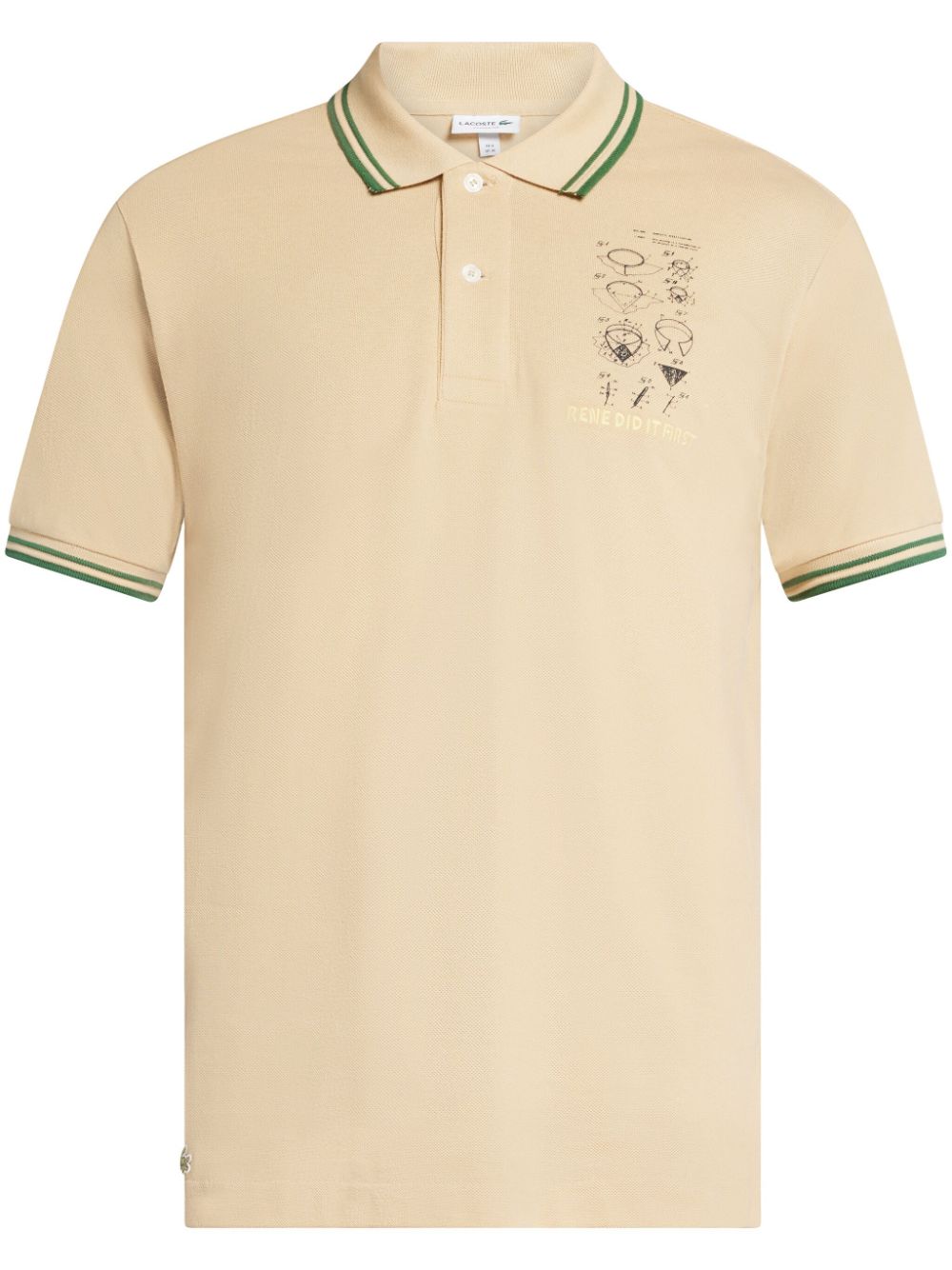 Lacoste Poloshirt mit Slogan-Stickerei - Nude von Lacoste