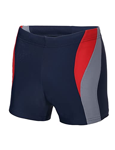 Ladeheid Badehose für Herren Schwimmhose kurz Männer Badehose Badepants eng Badeshorts LA40-255 (Marineblau/Rot/Grau, 3XL) von Ladeheid