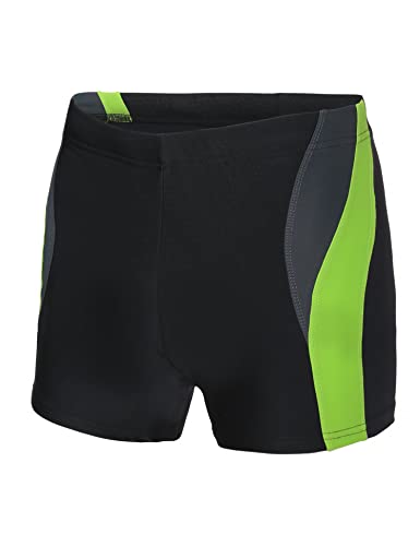 Ladeheid Badehose für Herren Schwimmhose kurz Männer Badehose Badepants eng Badeshorts LA40-255 (Schwarz/Graphite/Grün, 3XL) von Ladeheid