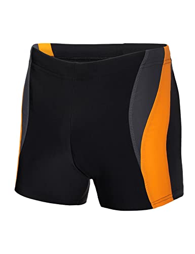 Ladeheid Badehose für Herren Schwimmhose kurz Männer Badehose Badepants eng Badeshorts LA40-255 (Schwarz/Graphite/Orange, S) von Ladeheid