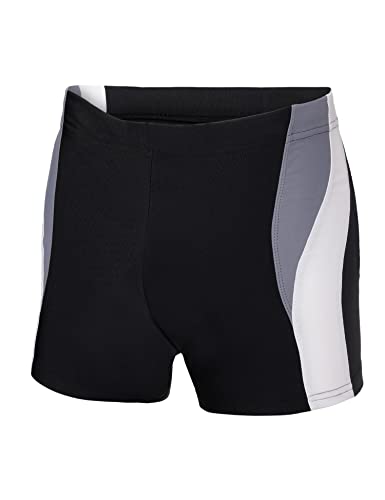 Ladeheid Badehose für Herren Schwimmhose kurz Männer Badehose Badepants eng Badeshorts LA40-255 (Schwarz/Grau/Weiß, 4XL) von Ladeheid