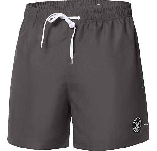 Ladeheid Badehose Herren Bequeme Schwimmhose Badeshorts für Strand und Schwimmbad Sommer Bademode für Herren LA40-198 (Graphite, L) von Ladeheid