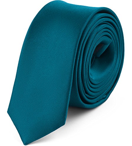 Ladeheid Herren Schmale Krawatte SP-5 (150cm x 5cm, Dunkel smaragdgrün) von Ladeheid
