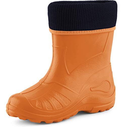 Ladeheid Kinder Mädchen Jungen Federleichte Eva Thermo Gummistiefel Gefüttert KL058 (Orange, 32 EU) von Ladeheid