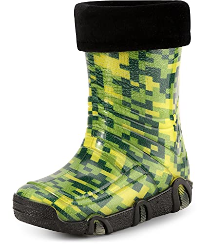 Ladeheid Kinder Mädchen Jungen Gummistiefel Gefüttert Swk2021 (Muster-43, 23/24 EU) von Ladeheid