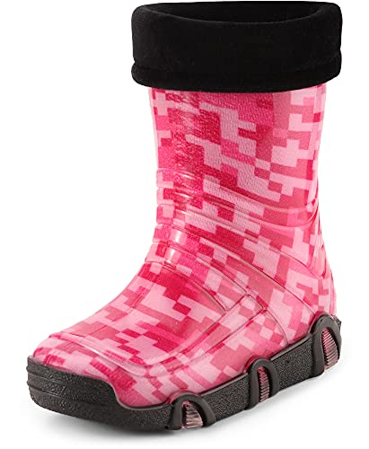 Ladeheid Kinder Mädchen Jungen Gummistiefel Gefüttert Swk2021 (Muster-44, 25/26 EU) von Ladeheid