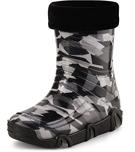 Ladeheid Kinder Mädchen Jungen Gummistiefel Gefüttert Swk2021 (Muster-45, 21/22 EU) von Ladeheid