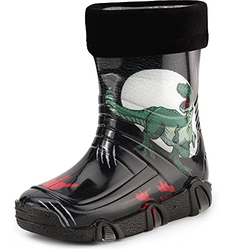 Ladeheid Kinder Mädchen Jungen Gummistiefel Gefüttert Swk2021 (Muster-46, 25/26 EU) von Ladeheid