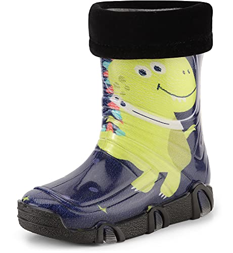 Ladeheid Kinder Mädchen Jungen Gummistiefel Gefüttert Swk2021 (Muster-47, 33/34 EU) von Ladeheid