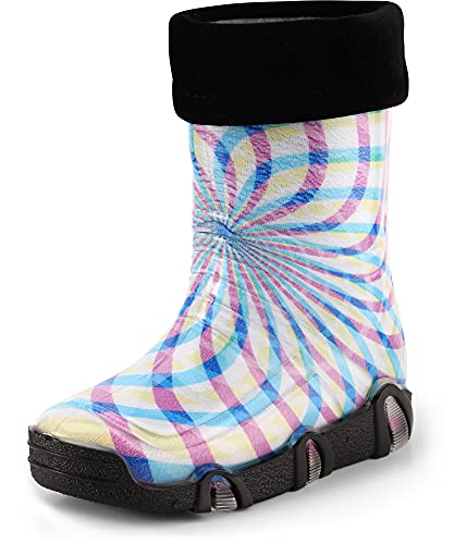 Ladeheid Kinder Mädchen Jungen Gummistiefel Gefüttert Swk2021 (Muster-53, 23/24 EU) von Ladeheid