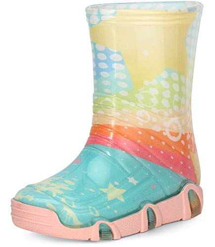 Ladeheid Kinder Mädchen Jungen Gummistiefel SwkBW31 (Türkis Muster-31, 23/24 EU) von Ladeheid