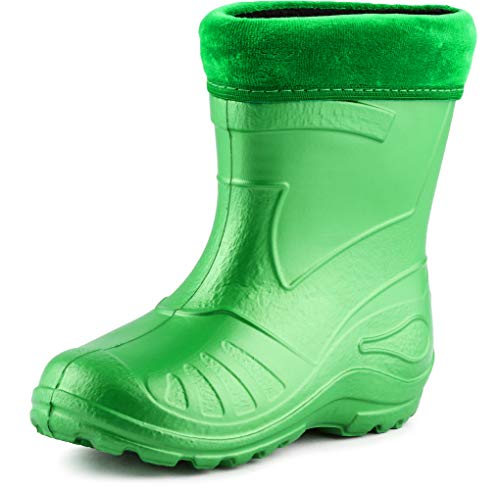 Ladeheid Gummistiefel Kinder federleichte und wasserdichte Eva Thermo Regenstiefel Gummistiefel gefüttert KL050 (Smaragdgrün, 33 EU) von Ladeheid