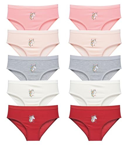 LadyMelex Kleine Mädchen weiche Baumwollunterwäsche Kleinkind Panties Kinder Slips 10er-Pack, 10-11 Jahre von LadyMelex