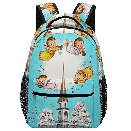 Casual Daypack Rucksack Damen Reiserucksack Leichter Schulrucksack Mädchen für Schule Reisen Freizeit Engel Kirchen von LafalPer