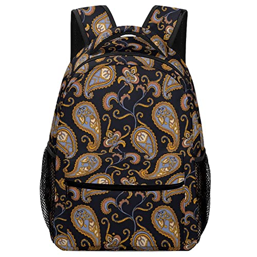 Lässiger Tagesrucksack Satch Schulrucksack Mädchen Jungen Teenager Casual Daypacks mit Brustgurt Paisley-Gold von LafalPer