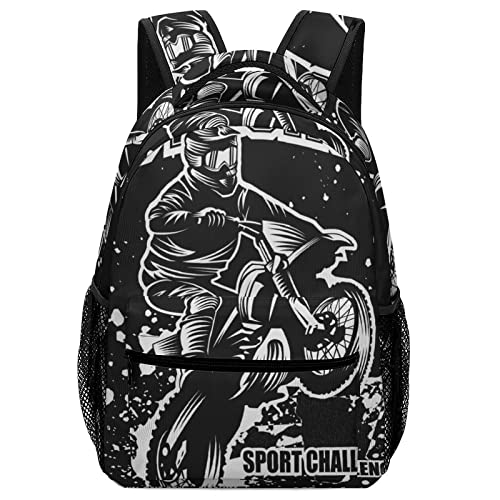 Mode Reiserucksack Wanderrucksack Damen Teenager Lässiger Rucksack Leichter Schulranzen Mädchen Cartoon-Motocross von LafalPer