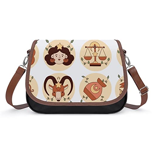 Umhängetaschen aus PU Leder für Damen Designer Schultertasche Leicht Mittelgroß für Alltag Arbeiten Party Gruppe von Sternen-Comic von LafalPer