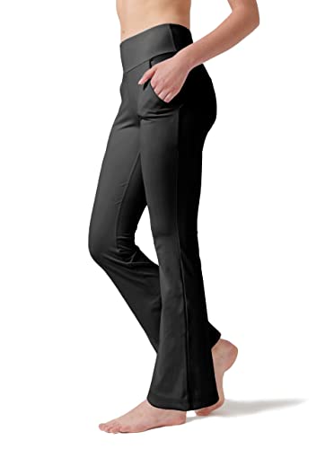 LaiEr Damen Yogahose, Fitness Hosen, Home Casual Hosen mit 4 Taschen, Hohe Taille Arbeitshose, 4-Wege elastische Enge Bauchhose Lange Schlaghose(XXXL) von LaiEr