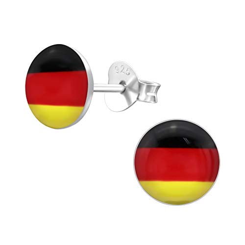 Laimons Damen-Ohrstecker Flagge Deutschland Design Platte Sterling Silber 925 von Laimons