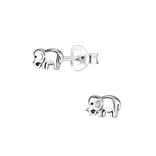 Laimons Kinder Mädchen-Ohrstecker Elefant 6 x 4 mm Oxidiert aus Sterling Silber 925 von Laimons