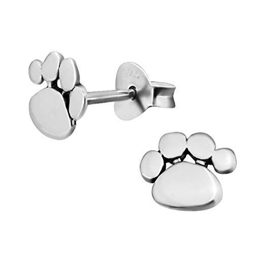 Laimons Mädchen Kids Kinder-Ohrstecker Ohrringe Kinderschmuck Hundepfote Pfote Tatze oxidiert glanz Sterling Silber 925 von Laimons