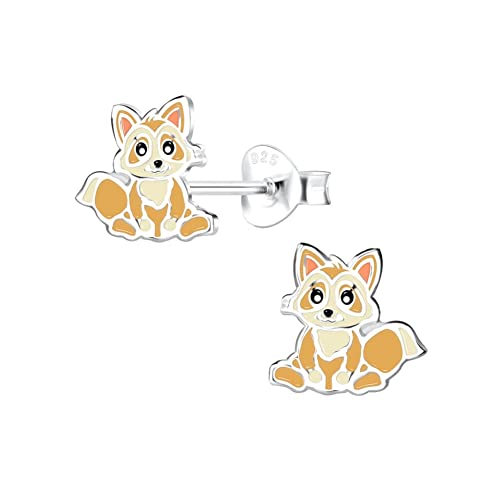 Laimons Mädchen Kids Kinder-Ohrstecker Ohrringe Kinderschmuck Fuchs 9mm braun Glanz aus Sterling Silber 925 von Laimons