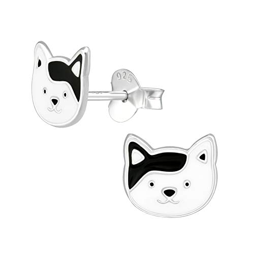 Laimons Mädchen Kids Kinder-Ohrstecker Ohrringe Kinderschmuck Katze Kätzchen Mieze süß schwarz weiß 8mm aus Sterling Silber 925 von Laimons