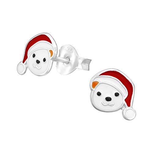 Laimons Mädchen Kids Kinder-Ohrstecker Ohrringe Kinderschmuck Teddybär Bär Eisbär 7mm Weihnachtsmann Sterling Silber 925 von Laimons