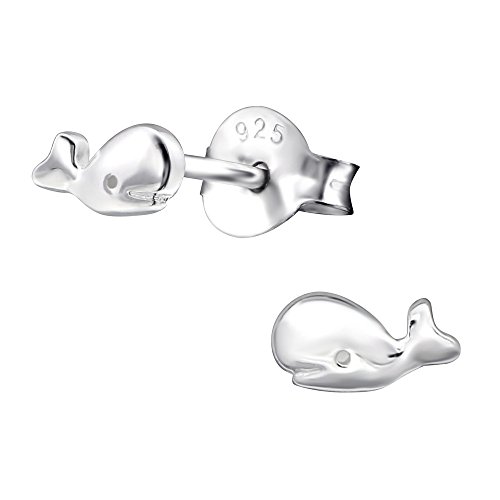 Laimons Mädchen Kids Kinder-Ohrstecker Ohrringe Kinderschmuck Wal Buckelwal Säugetier in Glanz aus Sterling Silber 925 von Laimons