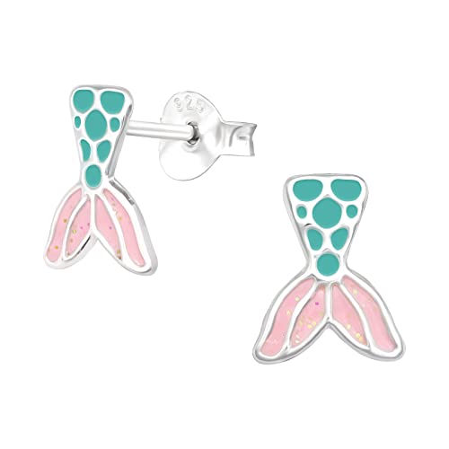 Laimons Mädchen Kids Kinder-Ohrstecker Ohrringe Meerjungfrau Flosse 9mm Rosa Türkis Mint aus Sterling Silber 925 von Laimons