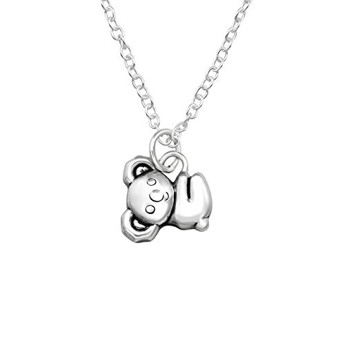 Laimons Mädchen Kinder-Halskette Anhänger Koala Koalabär oxidiert 9mm mit Kette 45cm Stärke 1mm Sterling Silber 925 von Laimons