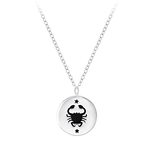 Laimons Mädchen Kinder-Halskette Anhänger Sternzeichen oxidiert 8mm mit Kette 45cm Stärke 1mm Sterling Silber 925 (Krebs) von Laimons