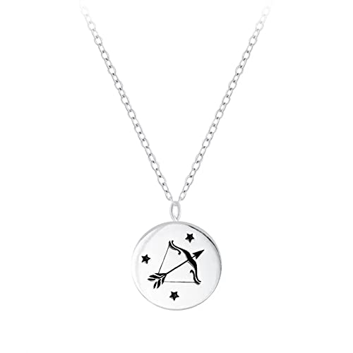 Laimons Mädchen Kinder-Halskette Anhänger Sternzeichen oxidiert 8mm mit Kette 45cm Stärke 1mm Sterling Silber 925 (Schütze) von Laimons