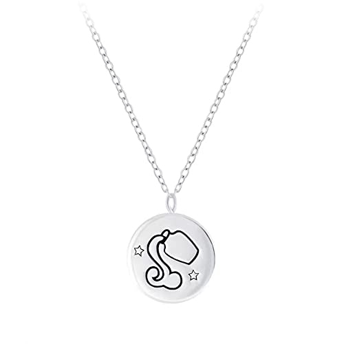 Laimons Mädchen Kinder-Halskette Anhänger Sternzeichen oxidiert 8mm mit Kette 45cm Stärke 1mm Sterling Silber 925 (Wassermann) von Laimons