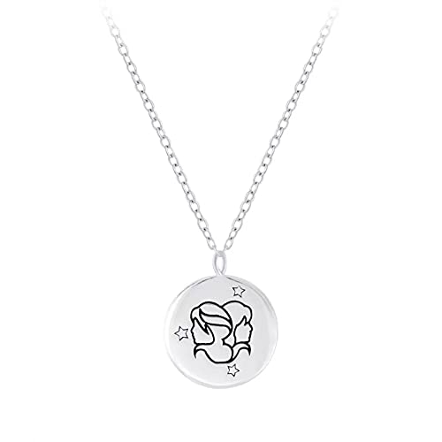 Laimons Mädchen Kinder-Halskette Anhänger Sternzeichen oxidiert 8mm mit Kette 45cm Stärke 1mm Sterling Silber 925 (Zwillinge) von Laimons